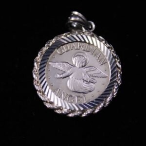 .999 Silver Guardian Angel Medallion Pendant
