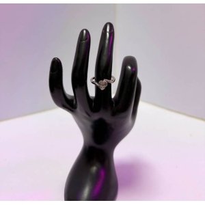 Sterling Silver Heart Diamond Ring