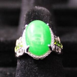 Sterling Silver Green Cocktail Ring