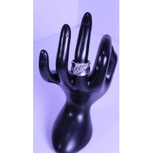 Sterling Silver Diamond Wide Band Ring