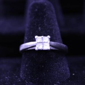 Sterling Silver Diamond Engagement Ring