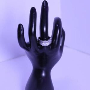 Sterling Silver Emerald Cut Mens Ring