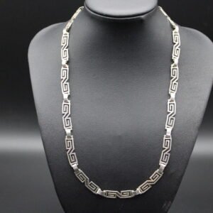 Sterling Silver Greek Key Design Necklace