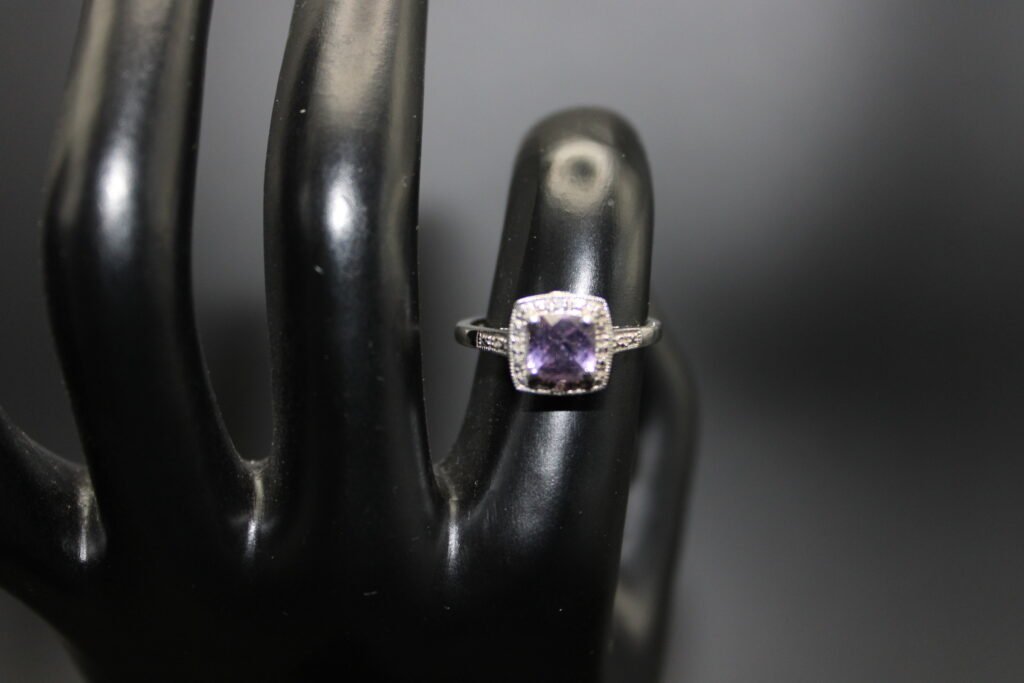 10kt White Gold Halo Ring