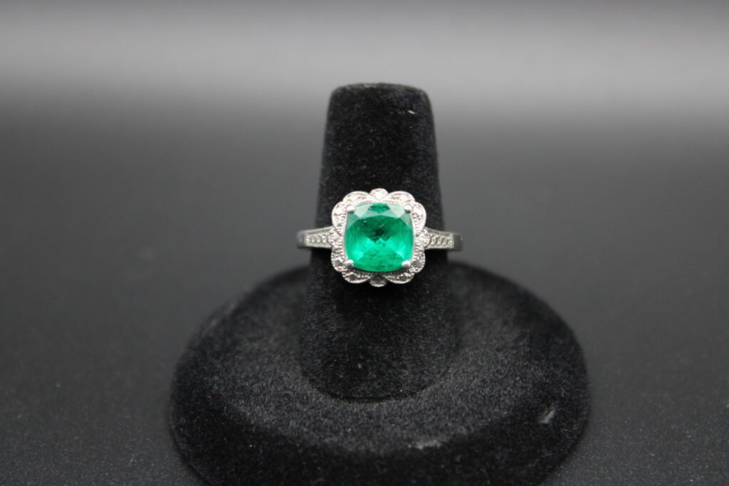 Sterling Silver Halo Cut Ring