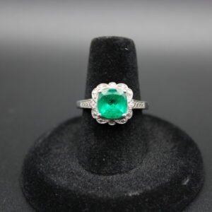 Sterling Silver Halo Cut Ring