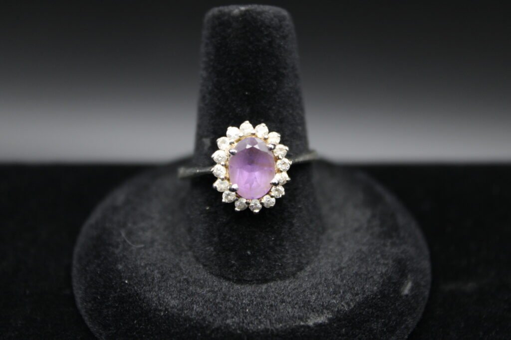 Sterling Silver Halo Cluster Ring