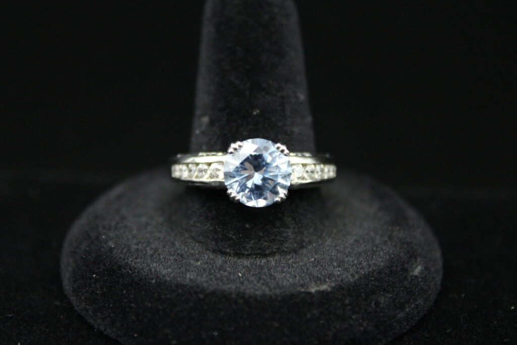 Sterling Silver Topaz Engagement Ring