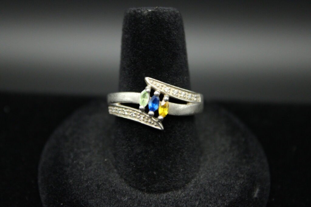 Sterling Silver Marquise Cut Birthstone Ring
