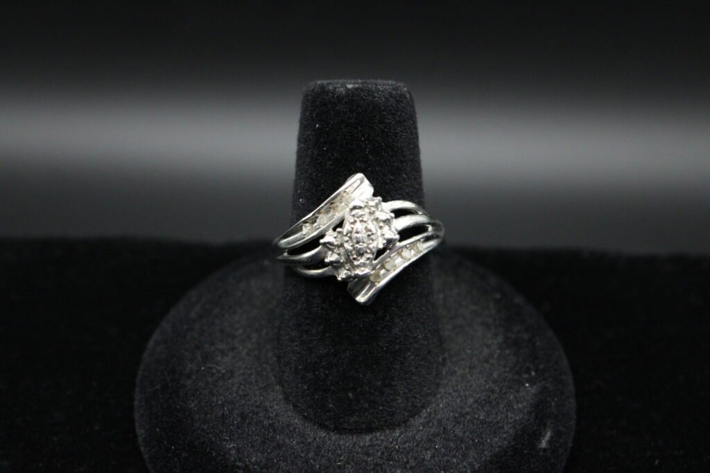 Sterling Silver Diamond Marquise Ring