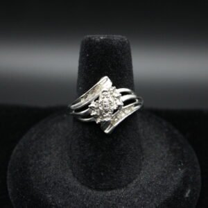 Sterling Silver Diamond Marquise Ring