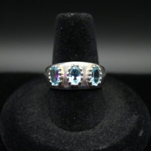 Sterling Silver Three-Stone Topaz Ring