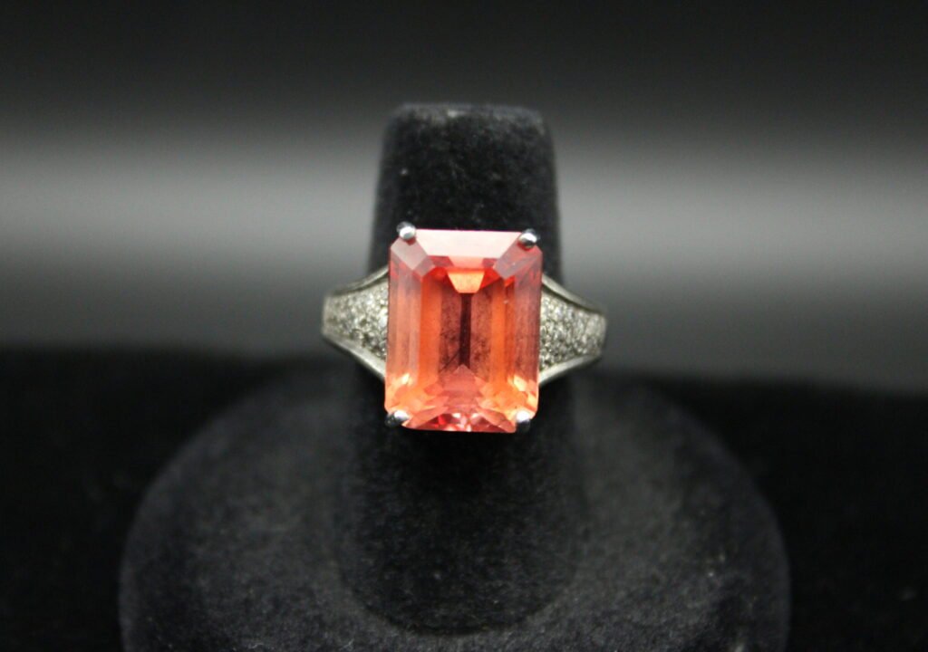 Sterling Silver Emerald-Cut Diamond Ring