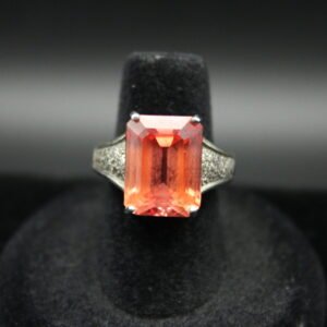 Sterling Silver Emerald-Cut Diamond Ring