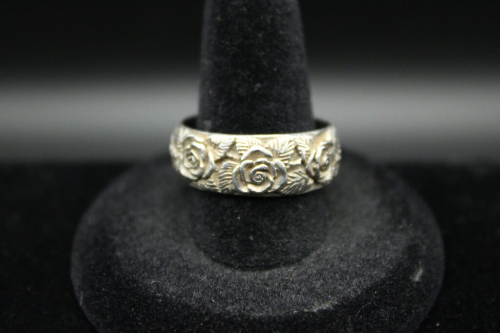 Sterling Silver Rose Band