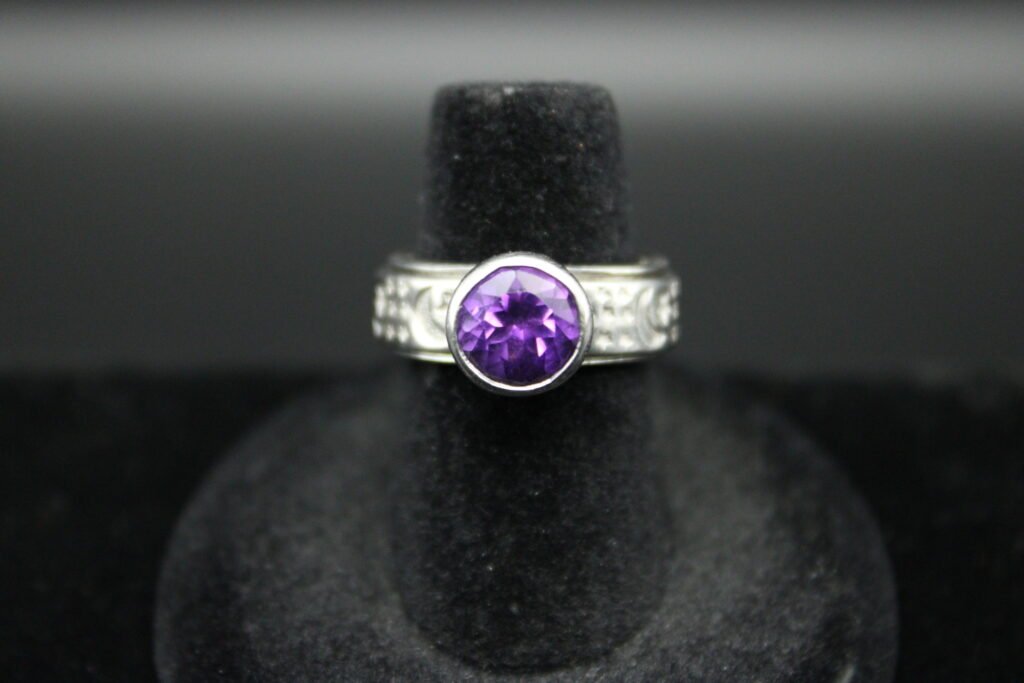Sterling Silver Amethyst Spinner Ring