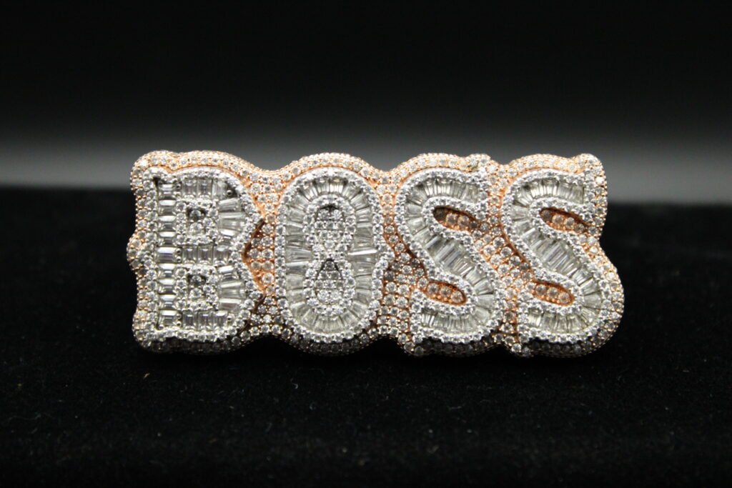 Sterling Silver Diamond "Boss" Knuckle Ring