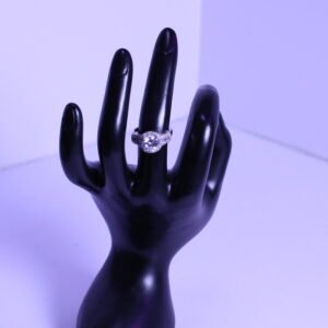 Sterling Silver Halo Cluster Engagement Ring