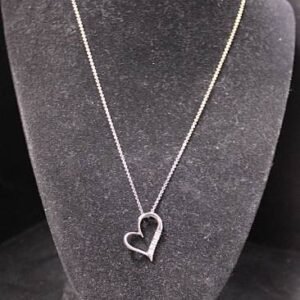925 Sterling Silver Necklace with Heart Shaped Pendant