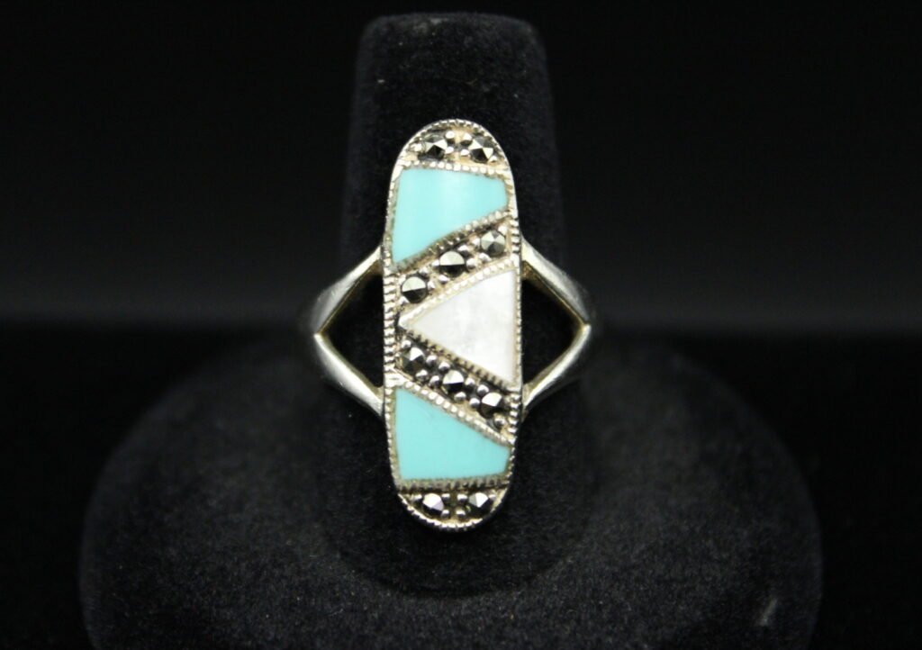 Sterling Silver Turquoise Mother of Pearl Ring