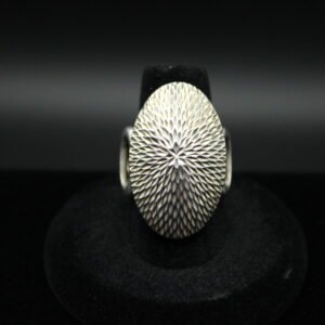Sterling Silver Carved Oval Ring