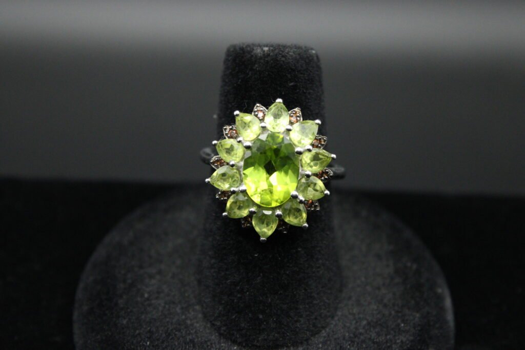 Sterling Silver Peridot Cluster