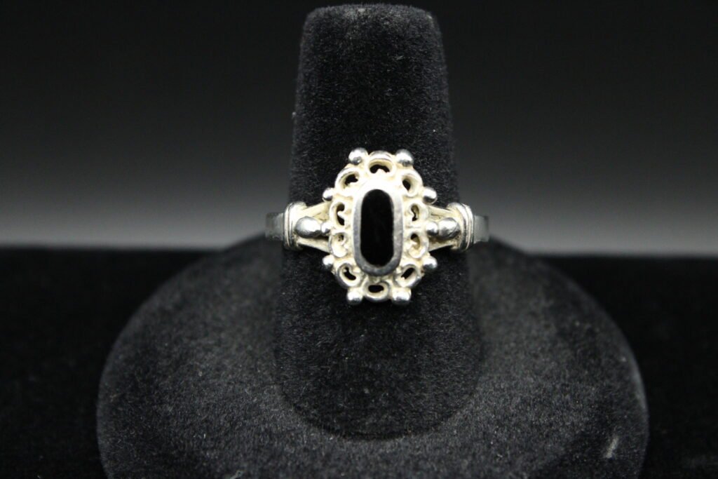 Sterling Silver Black Onyx Inlay Ring