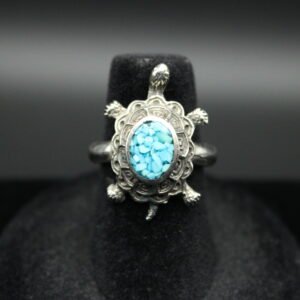 Sterling Silver Turquoise Turtle Ring