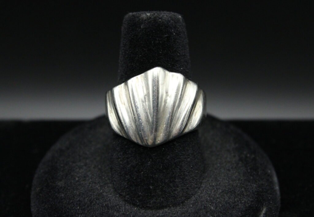 Sterling Silver Scalloped Dome Ring