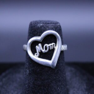 Sterling Silver Mom Heart Ring