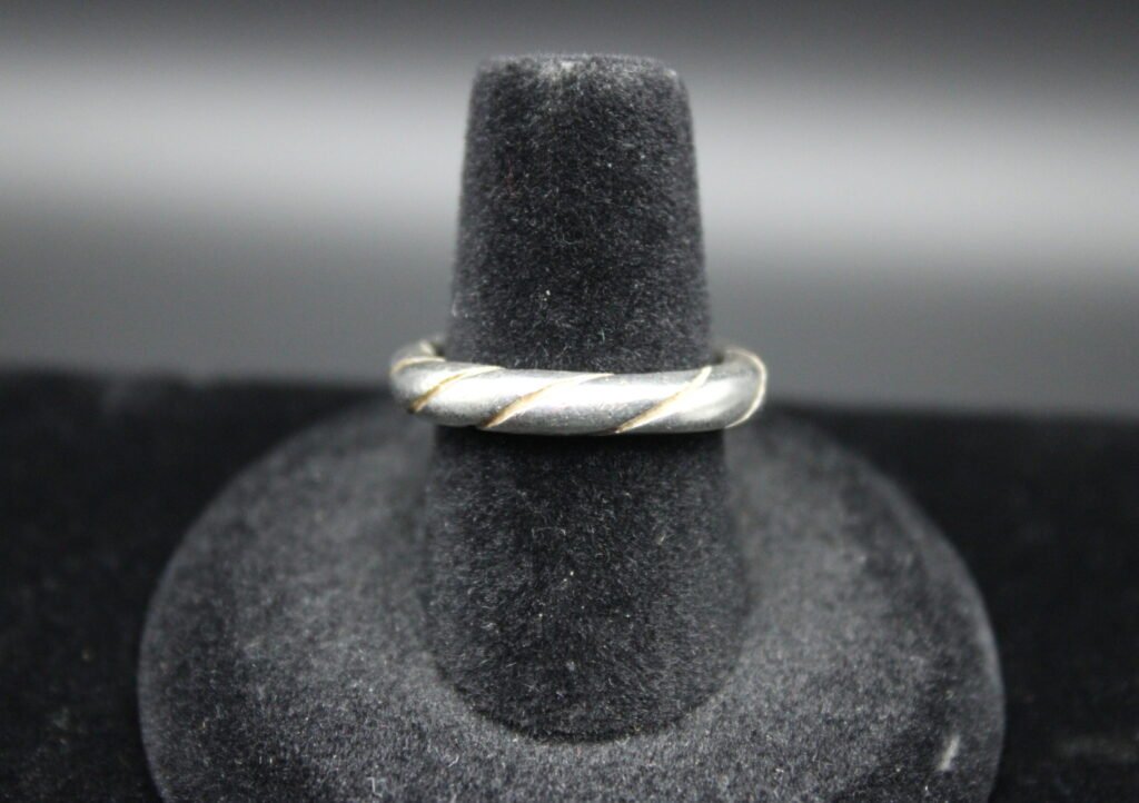 Sterling Silver Twisted Carved Band
