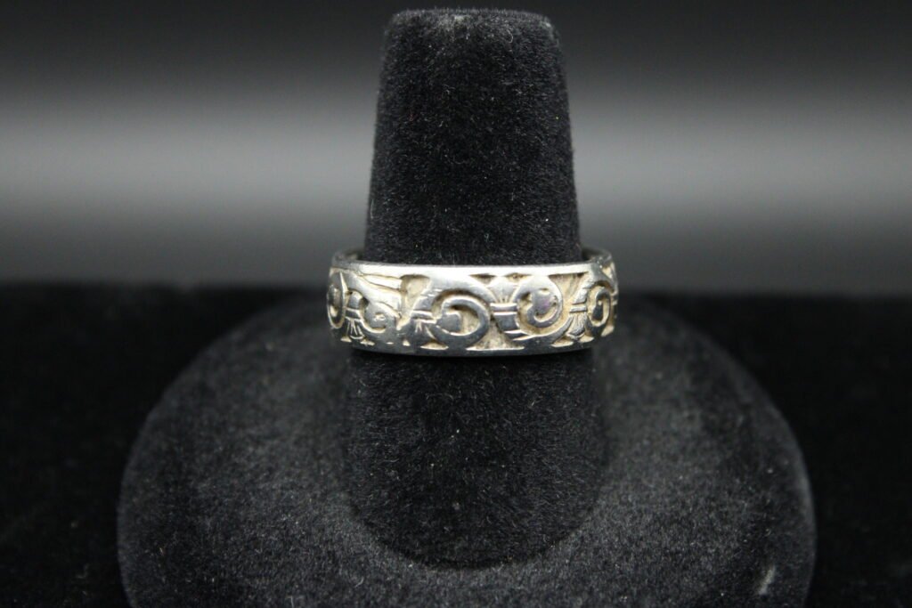 Sterling Silver Scroll Band Ring