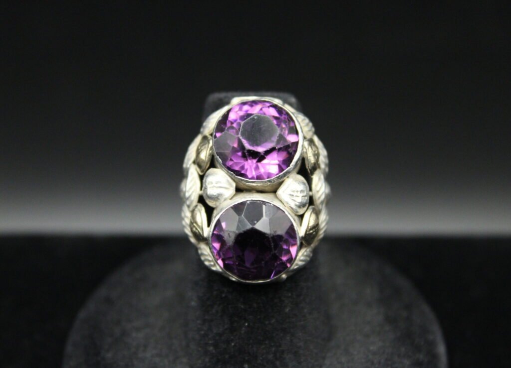 Sterling Silver Two Toned Leaf Ring