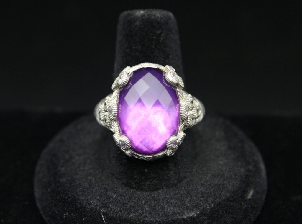 Judith Ripka Sterling Silver Amethyst Ring