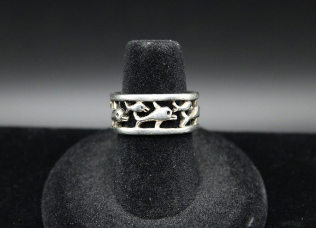 Sterling Silver Dolphin Cut Out Ring