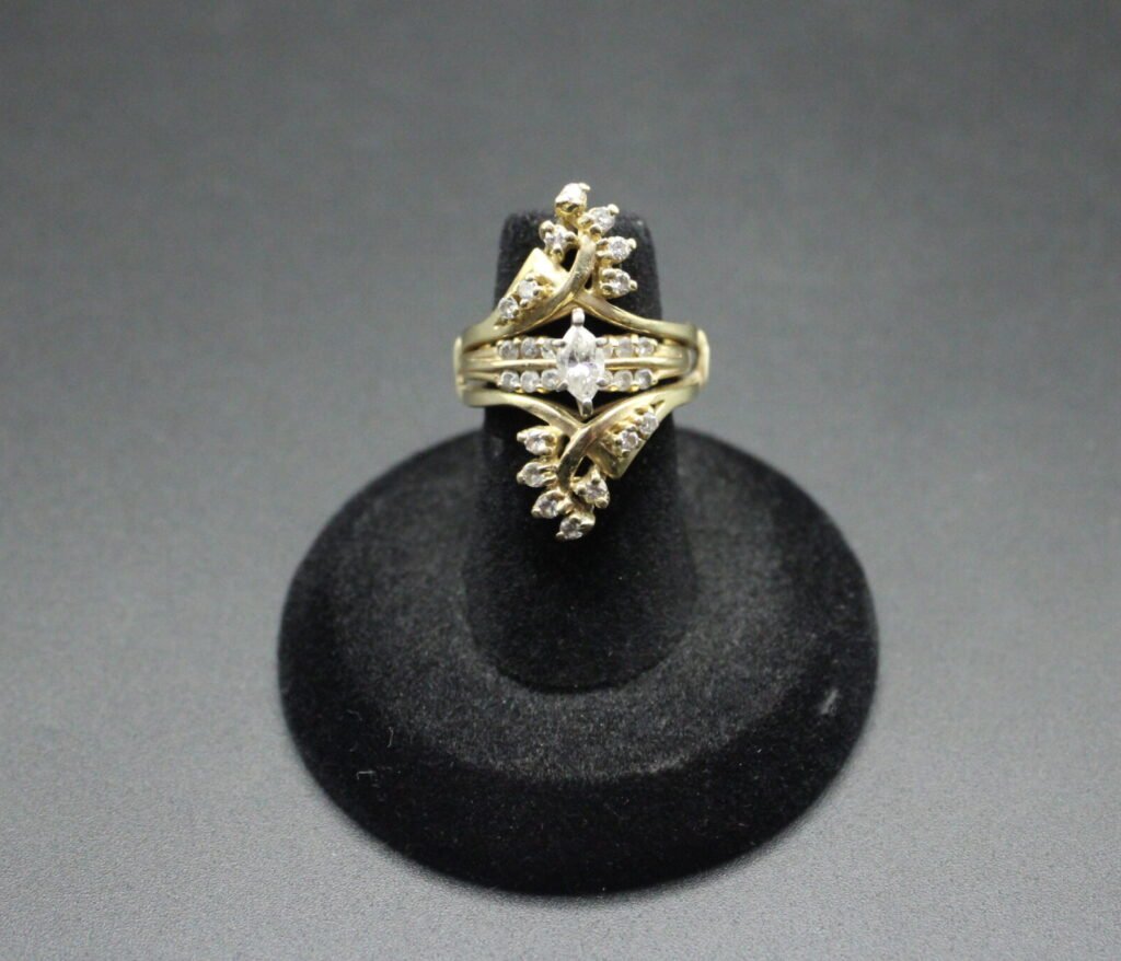 14kt Yellow Gold Marquise Cut Diamond Wedding Set