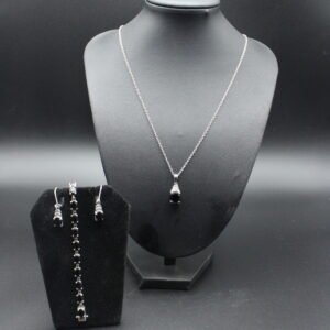 Black Stone Sterling Silver Jewelry Set