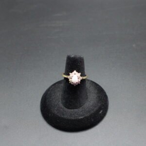 14kt Diamond and Opal Cluster Ring