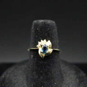14kt Yellow Gold Topaz Diamond Ring