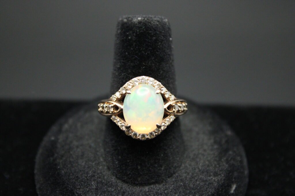 14kt Rose Gold Opal Diamond Ring