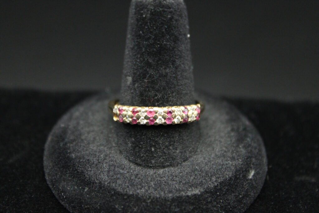 14kt Yellow Gold Diamond & Ruby Band