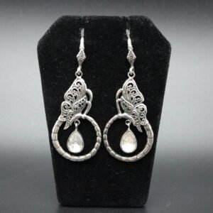 Sterling Silver and Moissanite Butterfly Earrings