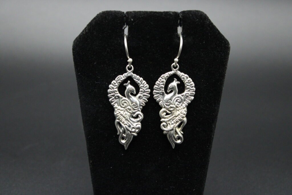 Sterling Silver Pheonix Dangle Earrings
