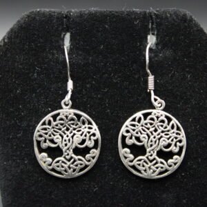Sterling Silver Tree of Life Dangle Earrings