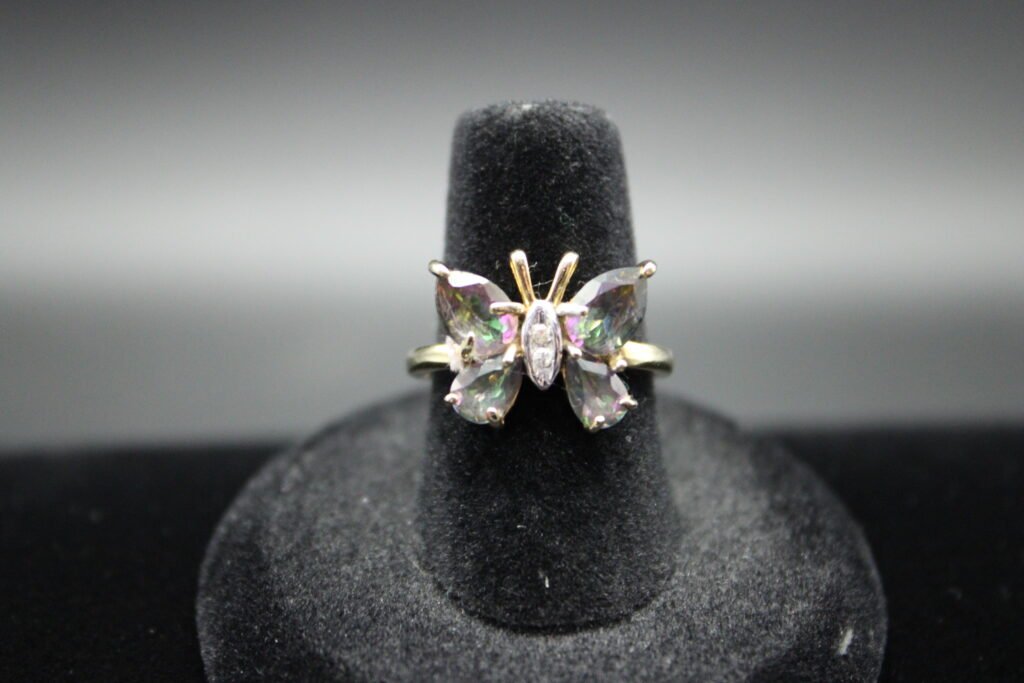 10kt Yellow Gold Topaz Butterfly Ring