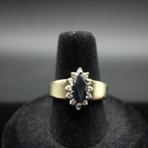 14kt Yellow Gold Sapphire Diamond Ring