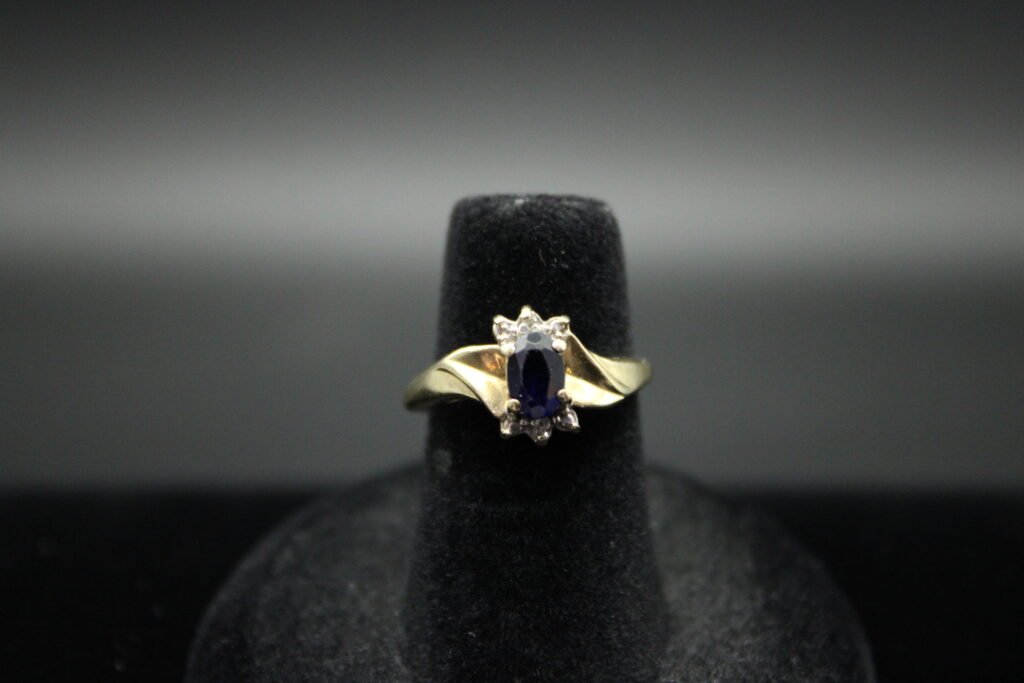 10kt Yellow Gold Sapphire and Diamond Ring