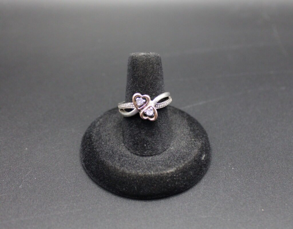 Sterling Silver Intertwined Hearts Ring