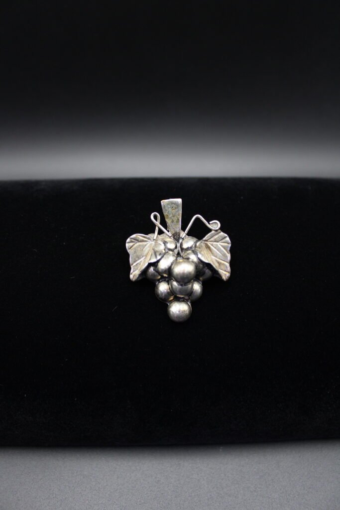 Sterling Silver Grape Brooch