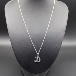 Adjustable Sterling Silver Necklace with "D" Pendant